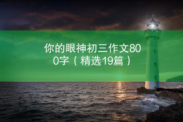 你的眼神初三作文800字（精选19篇）