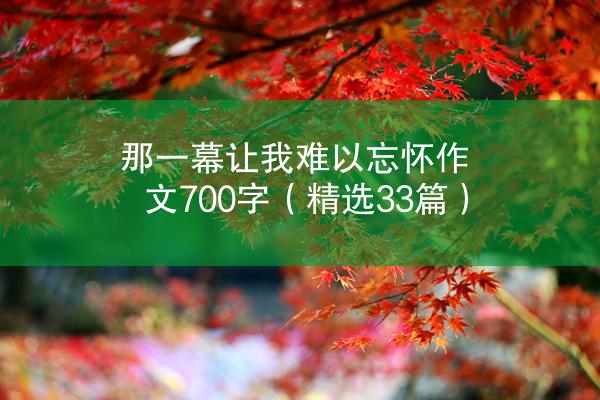 那一幕让我难以忘怀作文700字（精选33篇）