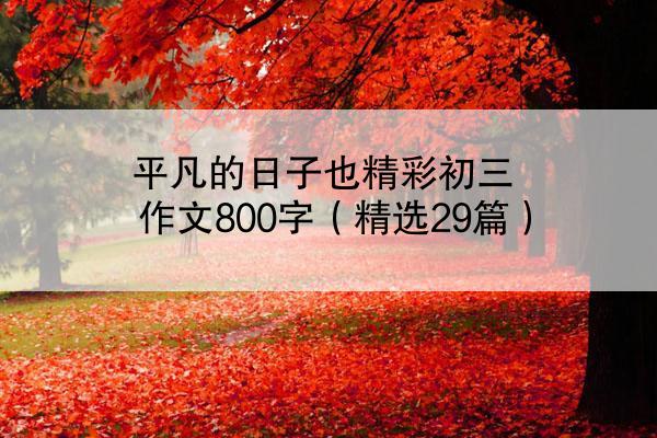 平凡的日子也精彩初三作文800字（精选29篇）