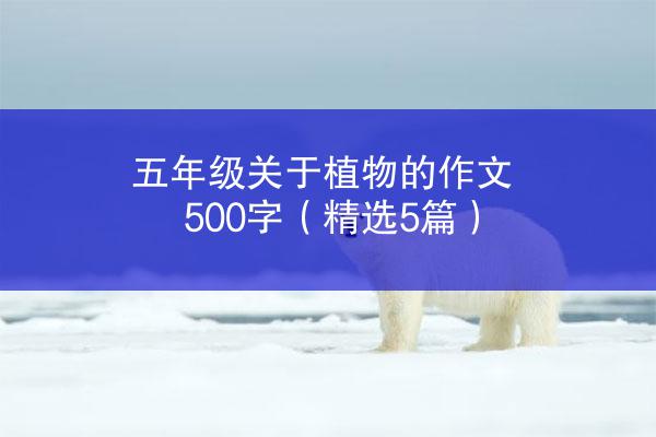 五年级关于植物的作文500字（精选5篇）