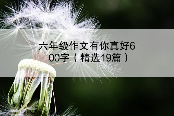 六年级作文有你真好600字（精选19篇）