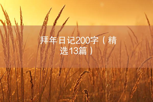 拜年日记200字（精选13篇）