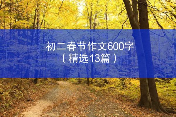 初二春节作文600字（精选13篇）